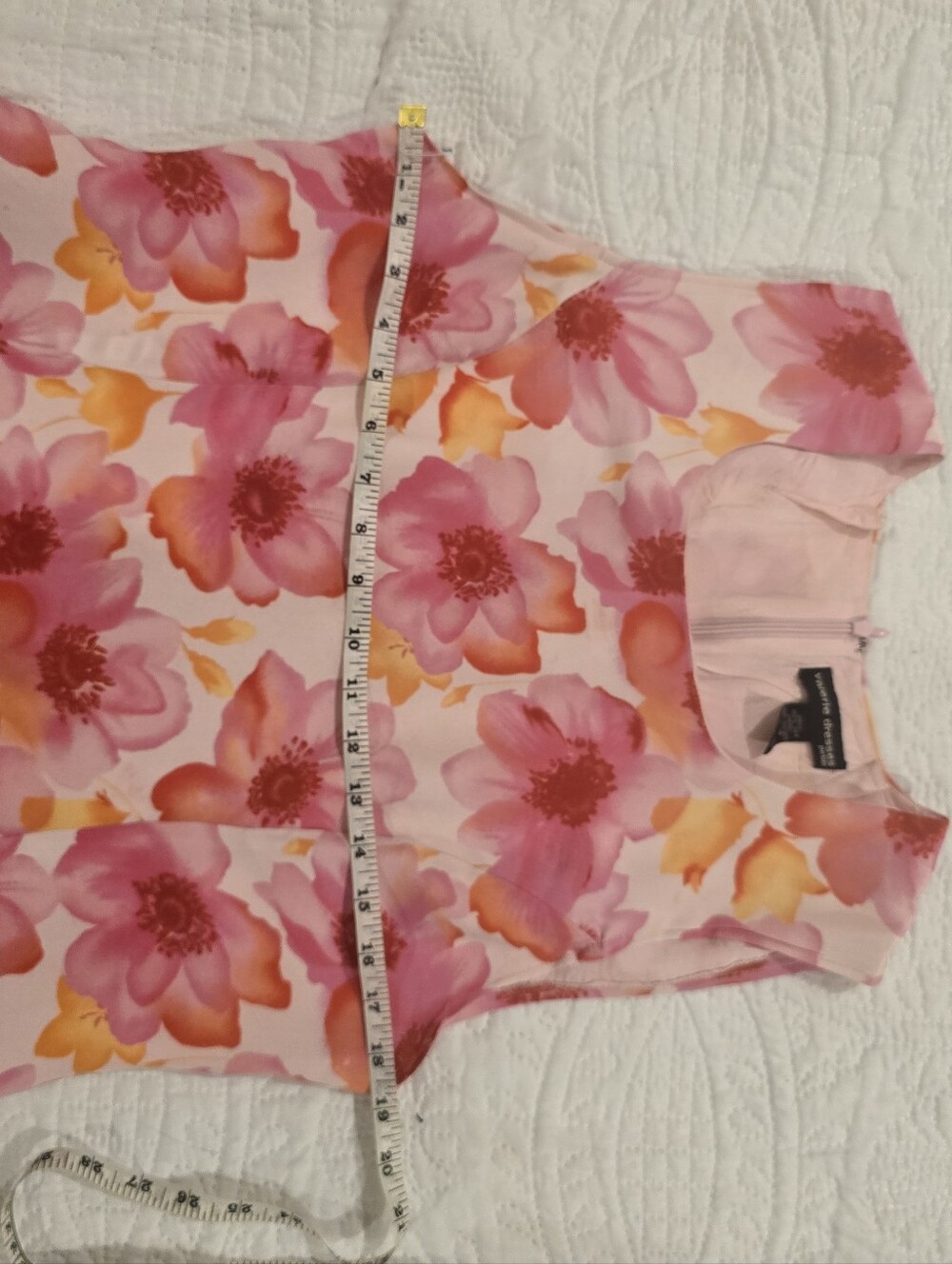 Valerie Dresses Petite Women's Silk Floral Shift Dress Size 14P Pink Sleeveless - Picture 9 of 12